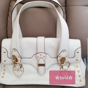 Michael Kors Leather Gold Studs Satchel